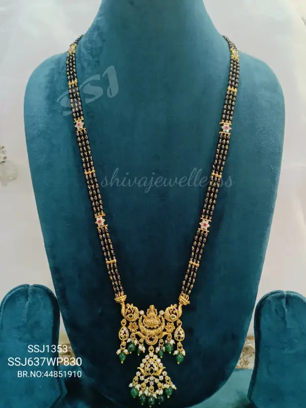 BLACK BEADS LONG 1353