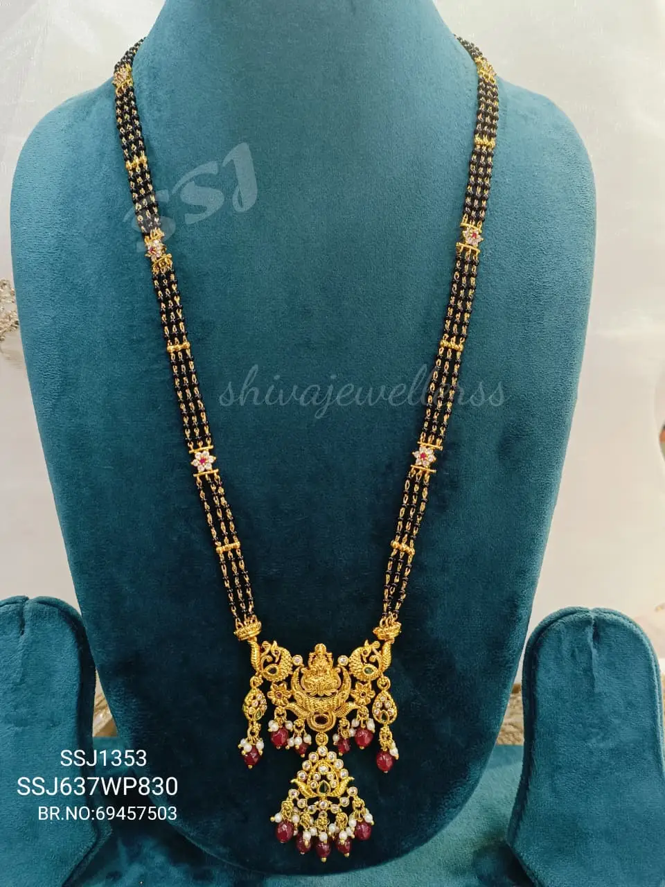BLACK BEADS LONG 1353