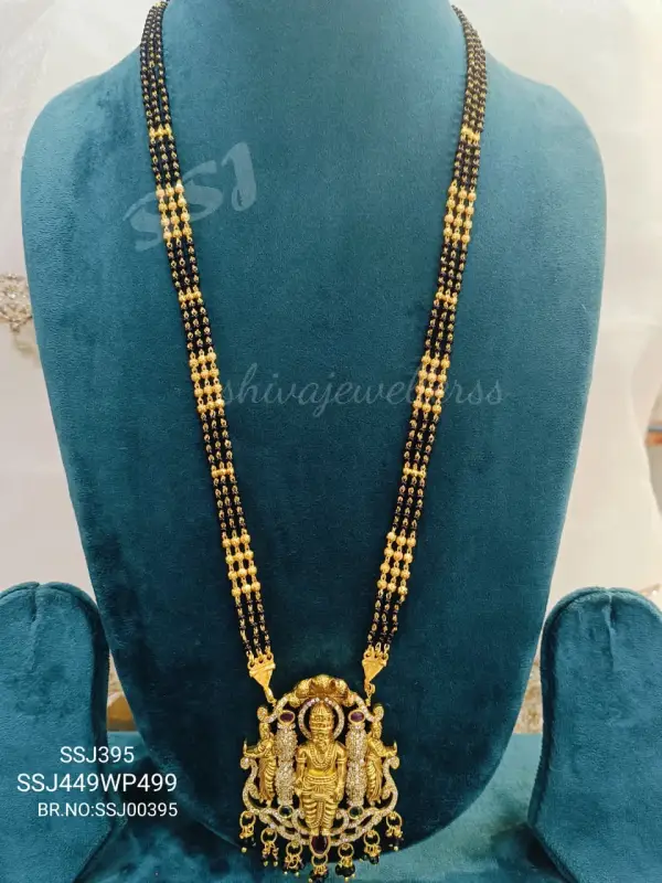 BLACK BEADS LONG SSJ395