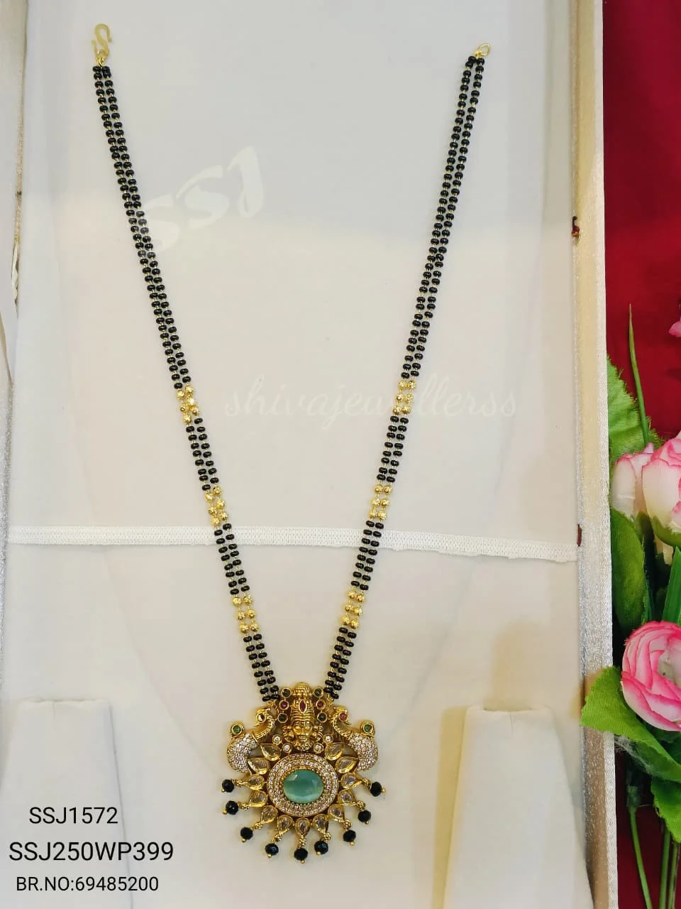 black beads 2 lines ssj1572